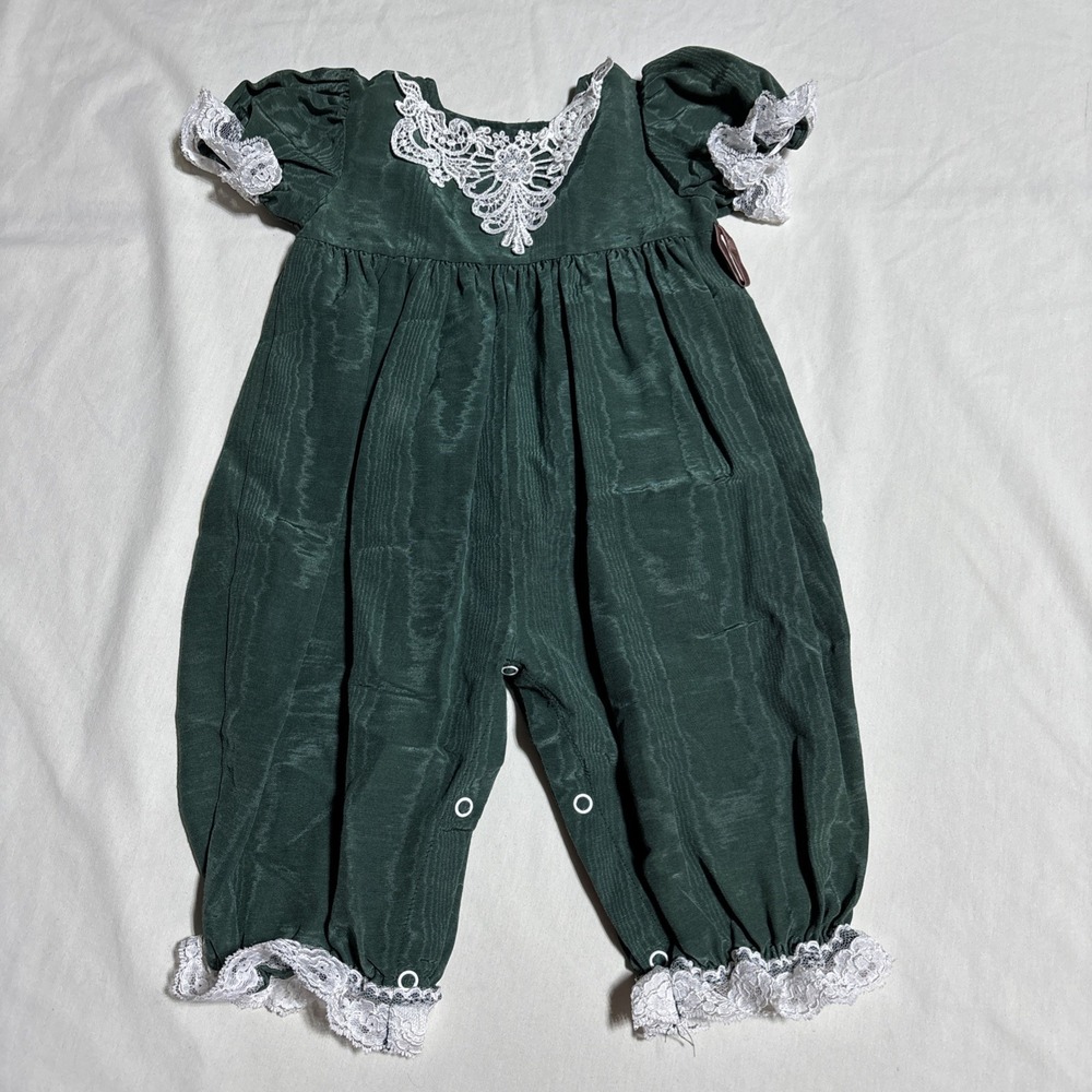 Vtg~Memories by‎ Jo Lene~Toddler girl 18-24 Months Jumper Green Christmas